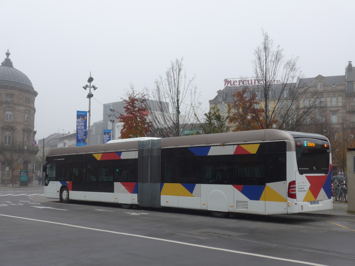 (157'456) - CTS Strasbourg - Nr. 807/DA 085 JA - Mercedes am 23. November 2014 beim Hauptbahnhof Strasbourg