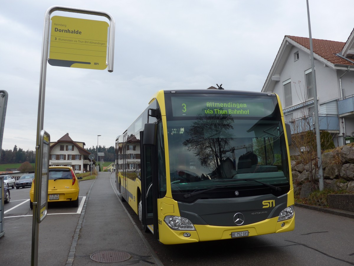 (157'812) - STI Thun - Nr. 181/BE 752'181 - Mercedes am 15. Dezember 2014 in Heimberg, Dornhalde