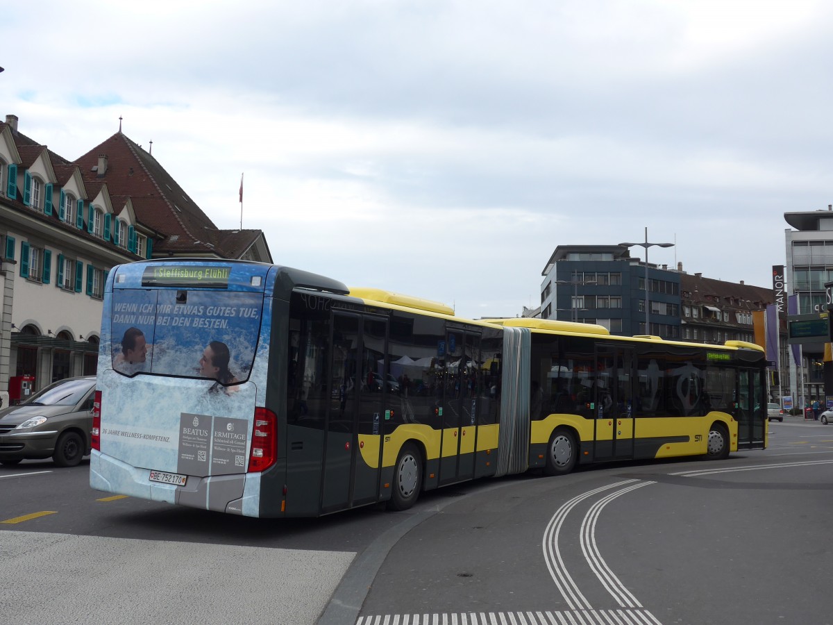 (157'817) - STI Thun - Nr. 170/BE 752'170 - Mercedes am 15. Dezember 2014 beim Bahnhof Thun