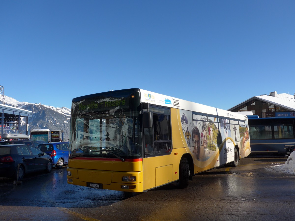 (158'066) - Buchard, Leytron - Nr. 92/VS 84'253 - MAN (ex TN Neuchtel Nr. 224) am 1. Januar 2015 in Anzre, Tlcabine