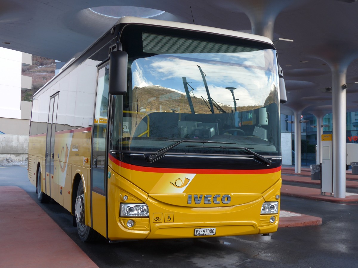 (158'213) - BUS-trans, Visp - VS 97'000 - Iveco am 4. Januar 2015 beim Bahnhof Visp