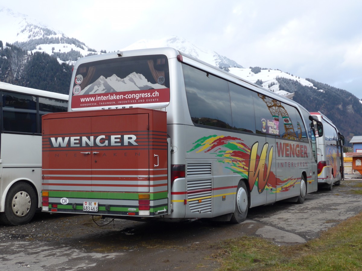 (158'343) - Wenger, Interlaken - Nr. 3/BE 483'463 - Setra am 11. Jamnuar 2015 in Frutigen, Flugplatz