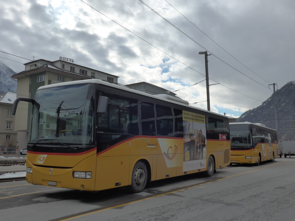 (158'864) - PostAuto Wallis - VS 354'601 - Irisbus am 22. Februar 2015 beim Bahnhof Brig