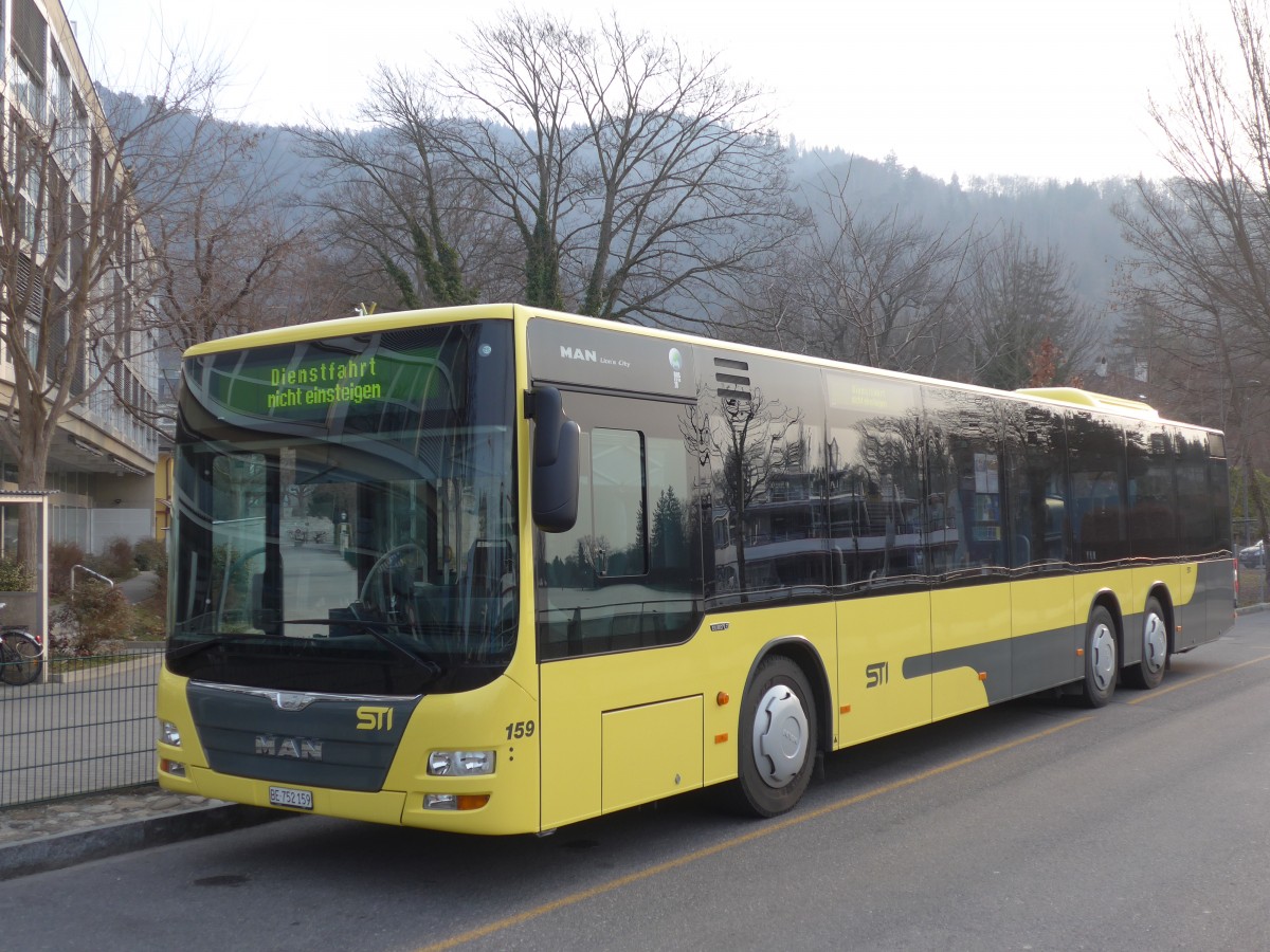 (159'066) - STI Thun - Nr. 159/BE 752'159 - MAN am 14. Mrz 2015 bei der Schifflndte Thun