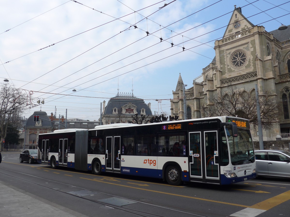 (159'146) - TPG Genve - Nr. 1193/GE 961'267 - Mercedes am 14. Mrz 2015 in Genve, Place des Vingt-Deux-Cantons