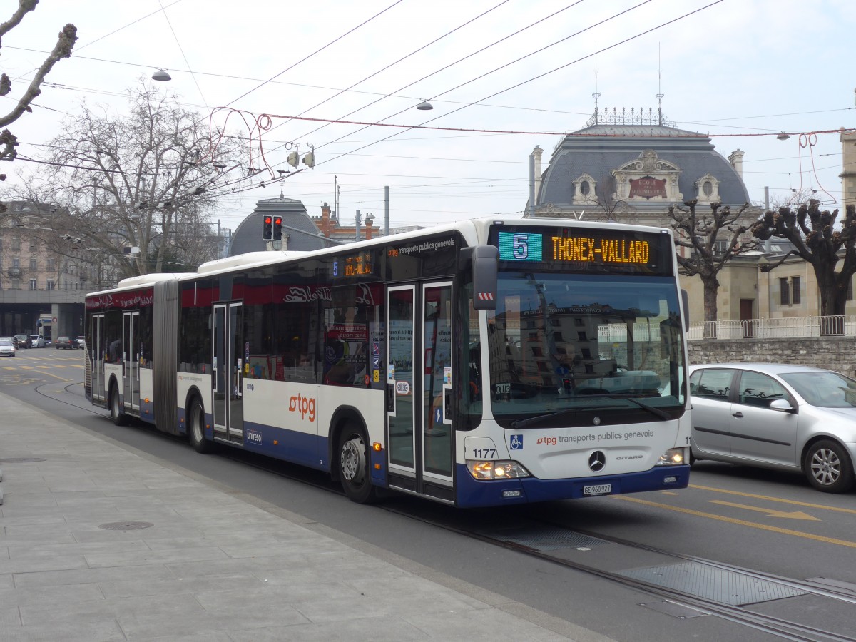 (159'149) - TPG Genve - Nr. 1177/GE 960'927 - Mercedes am 14. Mrz 2015 in Genve, Place des Vingt-Deux-Cantons