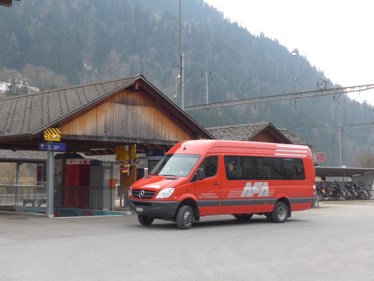 (159'211) - AFA Adelboden - Nr. 52/BE 611'129 - Mercedes am 16. Mrz 2015 beim Bahnhof Boltigen