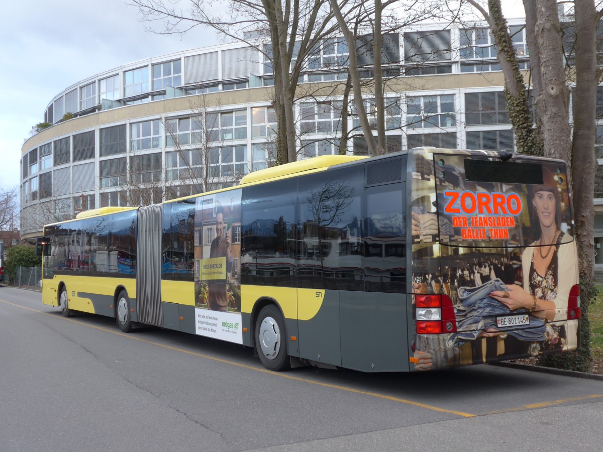 (159'546) - STI Thun - Nr. 145/BE 801'145 - MAN am 2. April 2015 bei der Schifflndte Thun