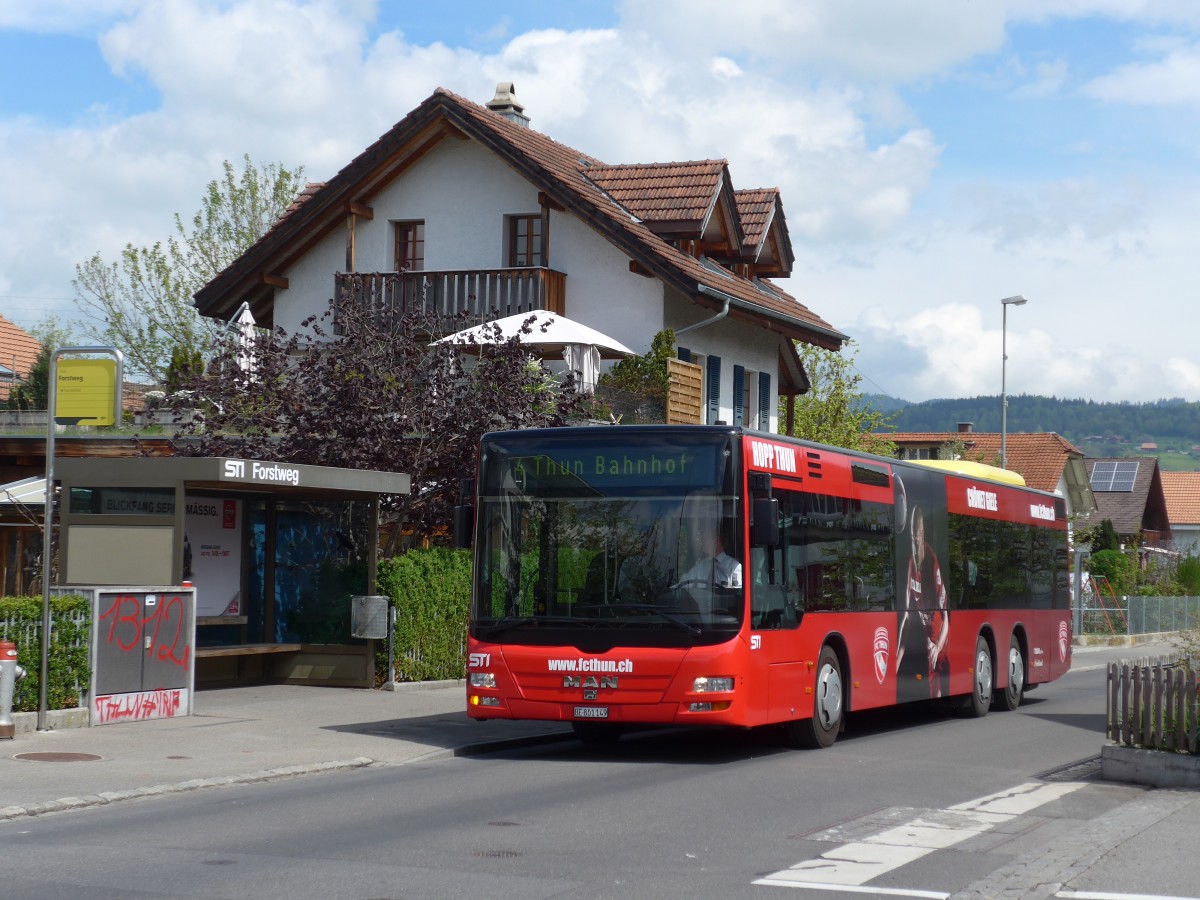 (160'150) - STI Thun - Nr. 149/BE 801'149 - MAN am 27. April 2015 in Thun, Lerchenfeld, Forstweg