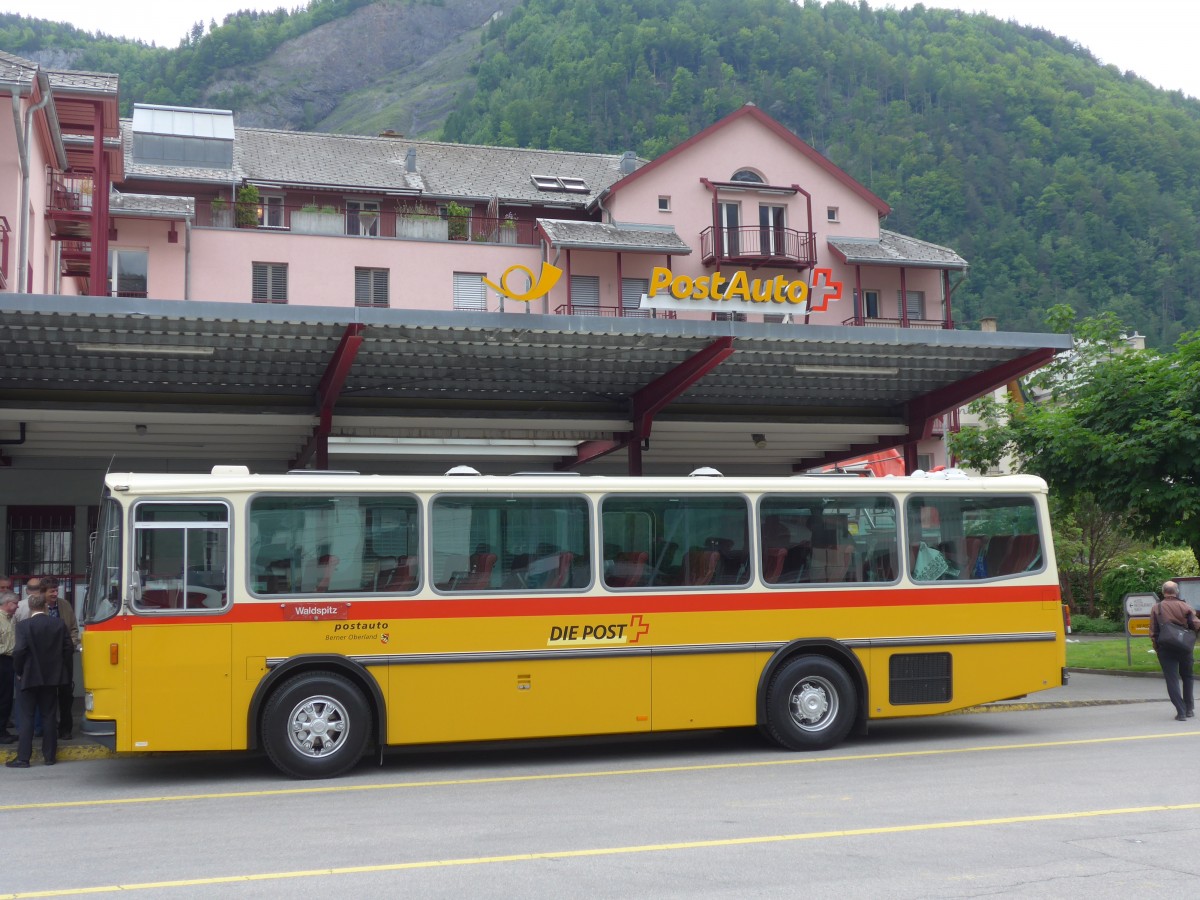 (160'992) - AVG Meiringen - Nr. 74/BE 607'481 - Saurer/R&J (ex PostAuto Berner Oberland; ex P 24'357) am 25. Mai 2015 in Meiringen, Postautostation