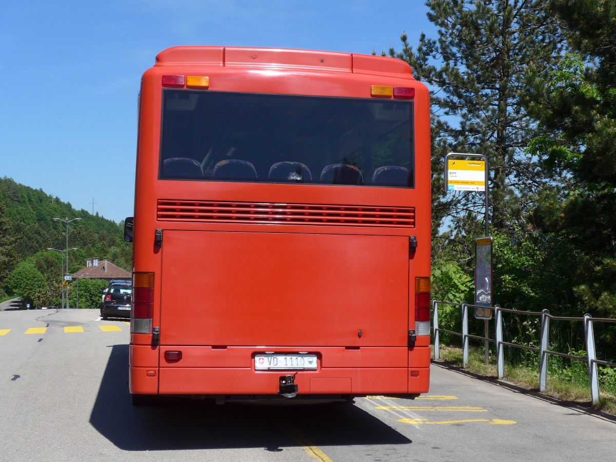 (161'346) - TRAVYS Yverdon - VD 1110 - Setra (ex AFA Adelboden Nr. 5) am 28. Mai 2015 beim Bahnhof Vallorbe