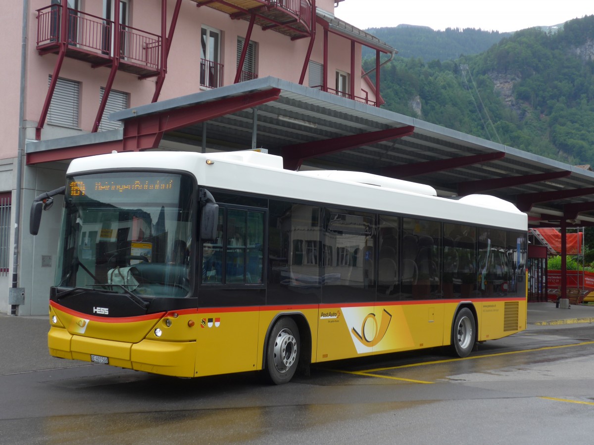 (162'082) - AVG Meiringen - Nr. 68/BE 401'568 - Scania/Hess (ex Nr. 59; ex Steiner, Messen) am 14. Juni 2015 in Meiringen, Postautostation