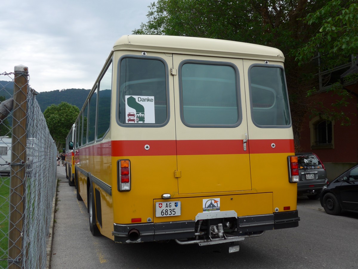 (162'202) - Gautschi, Suhr - AG 6835 - Saurer/Tscher (ex Ltscher, Neuheim Nr. 200; ex Cartek, Regensdorf; ex P 25'822) am 20. Juni 2015 in Aigle, Saurertreffen