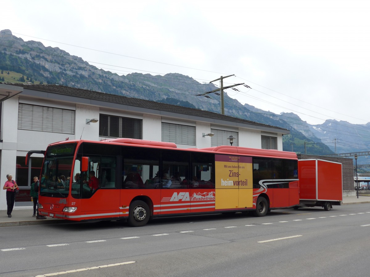 (163'174) - AFA Adelboden - Nr. 27/BE 26'773 - Mercedes am 26. Juli 2015 beim Bahnhof Frutigen