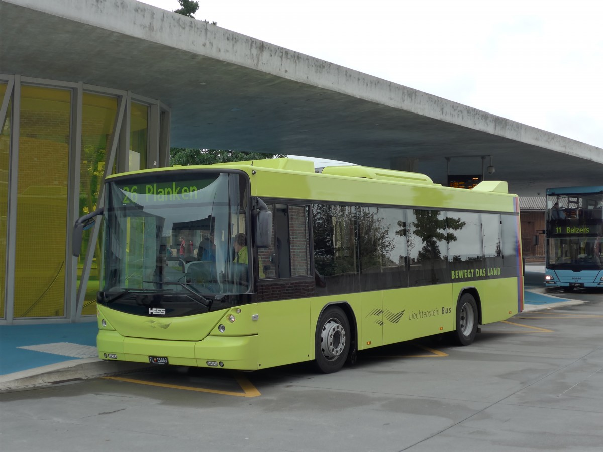 (163'502) - Jehle, Planken - FL 15'863 - Scania/Hess am 16. August 2015 beim Bahnhof Schaan