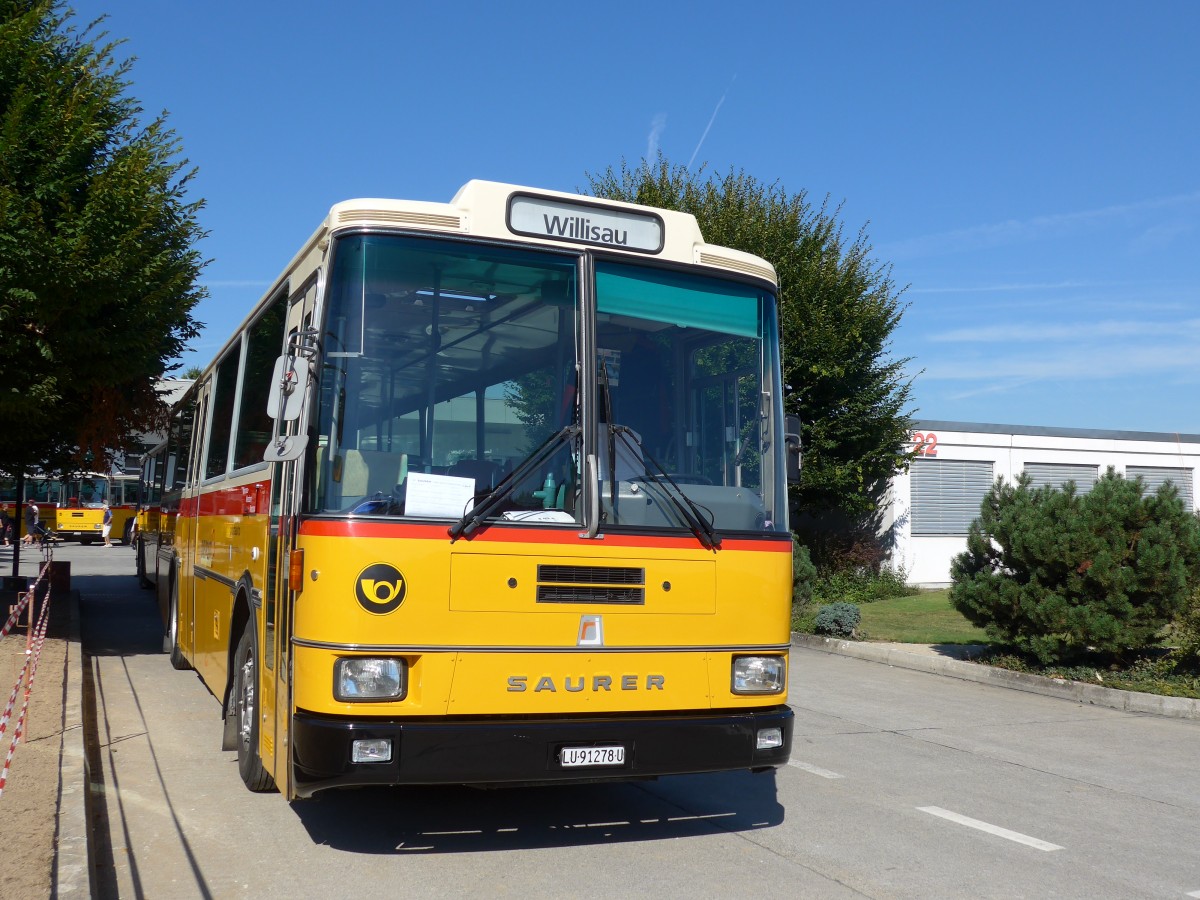 (163'919) - Amstein, Willisau - LU 91'278 U - Saurer/R&J (ex Thepra, Stans Nr. 17; ex Gowa, Stans Nr. 17) am 29. August 2015 in Oberkirch, CAMPUS Sursee