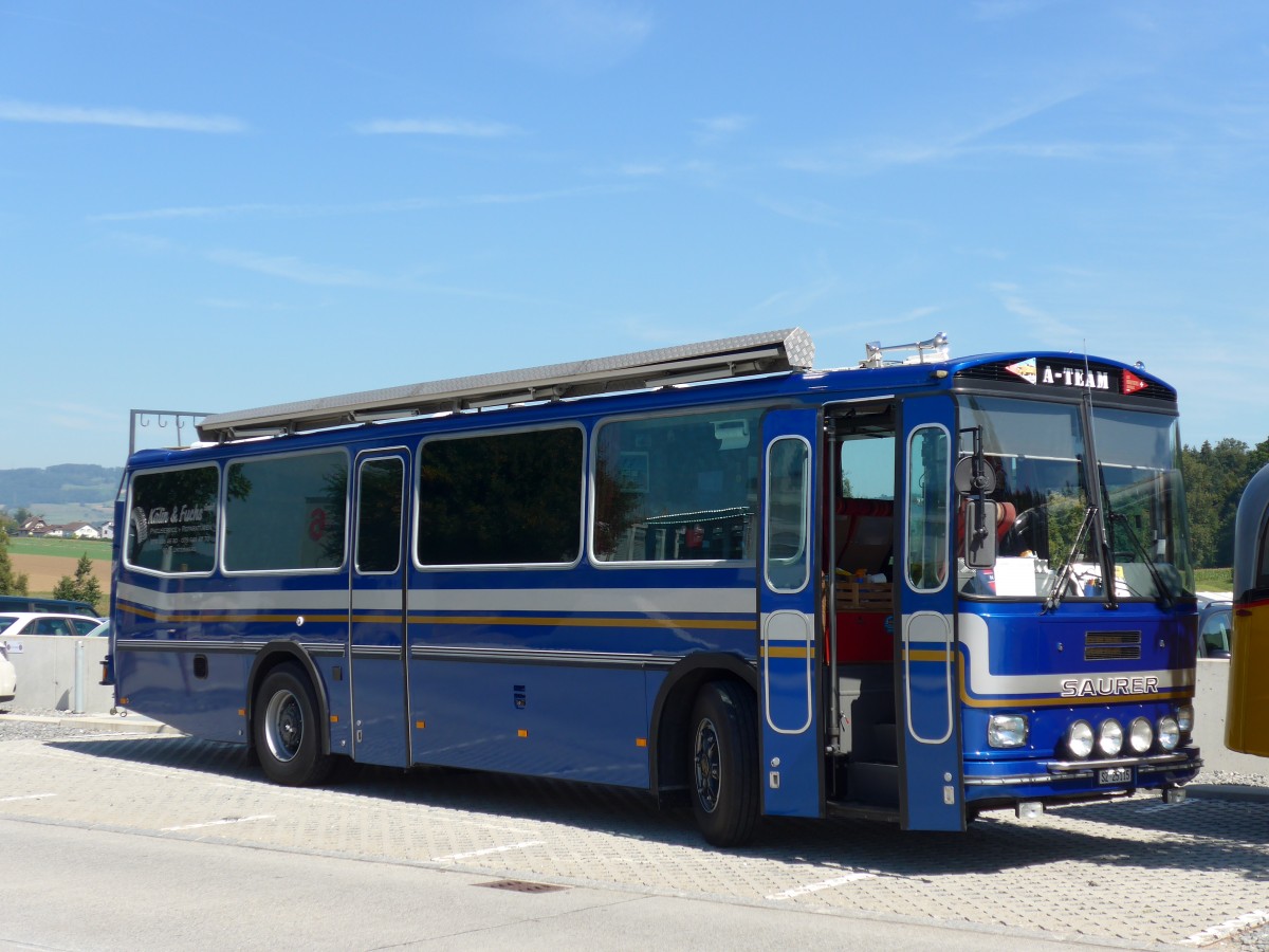 (164'123) - Steinauer, Einsiedeln - SZ 25'115 - Saurer/R&J (ex Albin, Fllanden; ex SBB Bern; ex Solr&Fontana, Ilanz; ex P 24'359) am 29. August 2015 in Oberkirch, CAMPUS Sursee