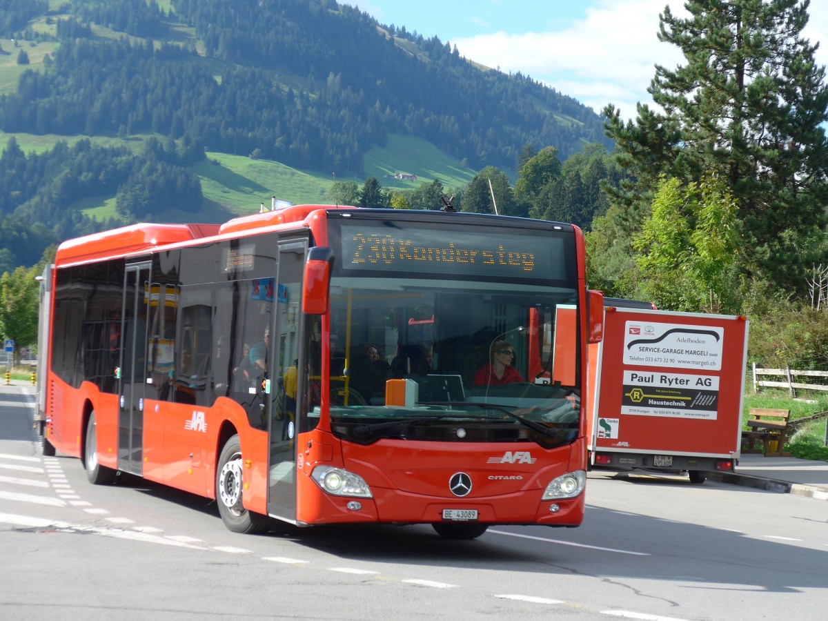 (164'394) - AFA Adelboden - Nr. 28/BE 43'089 - Mercedes am 6. September 2015 beim Bahnhof Frutigen