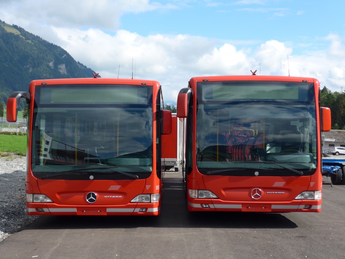 (164'407) - AFA Adelboden - Nr. 95 + Nr. 27 - Mercedes am 6. September 2015 in Frutigen, Garage