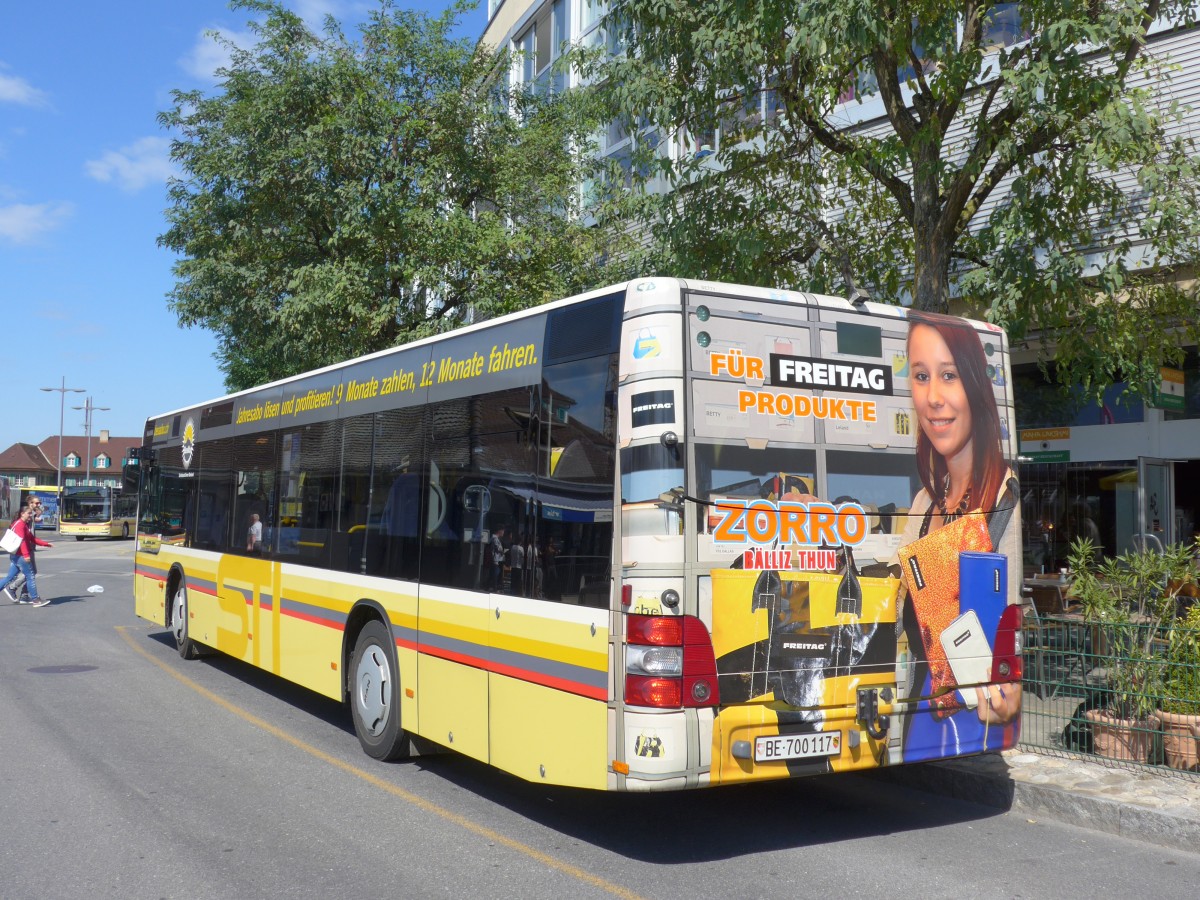 (164'539) - STI Thun - Nr. 117/BE 700'117 - MAN am 8. September 2015 bei der Schifflndte Thun