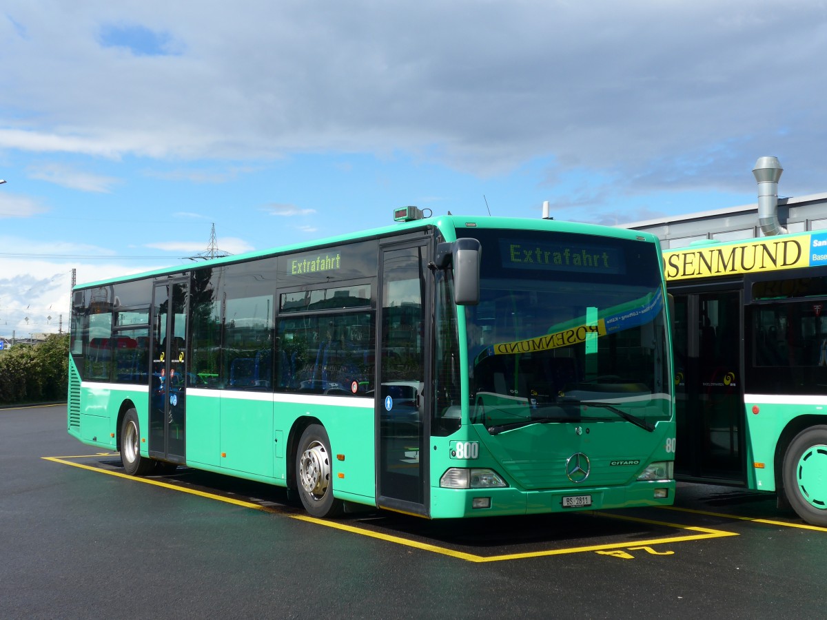 (164'733) - BVB Basel - Nr. 800/BS 2811 - Mercedes (ex VR La Chaux-de-Fonds Nr. 232) am 14. September 2015 in Basel, Garage Rankstrasse