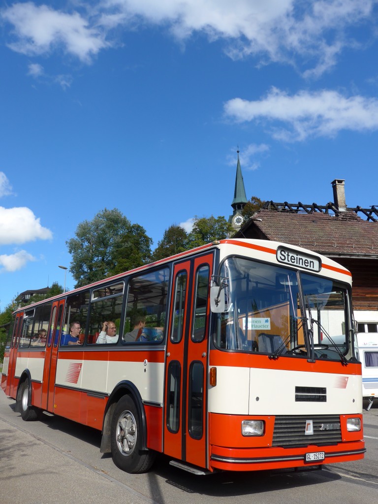 (166'041) - Frey, Opfikon - GL 15'272 - FBW/R&J (ex Tiemann, Oetwil Nr. 20; ex AAGS Schwyz Nr. 20) am 4. Oktober 2015 in Heimiswil, Post