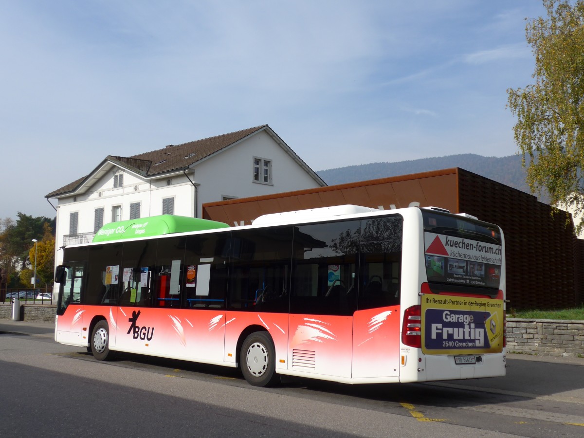 (166'435) - BGU Grenchen - Nr. 21/SO 54'813 - Mercedes am 24. Oktober 2015 beim Bahnhof Grenchen Sd