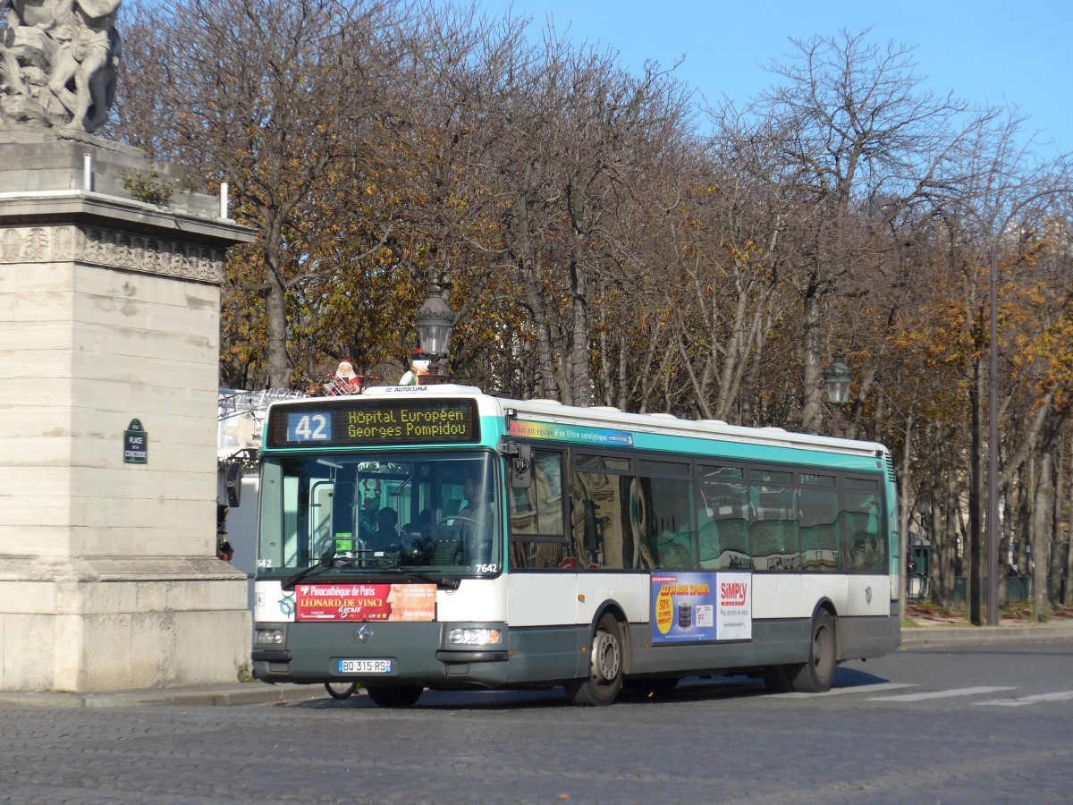 (166'630) - RATP Paris - Nr. 7642/BQ 315 RS - Renault am 15. November 2015 in Paris, Concorde