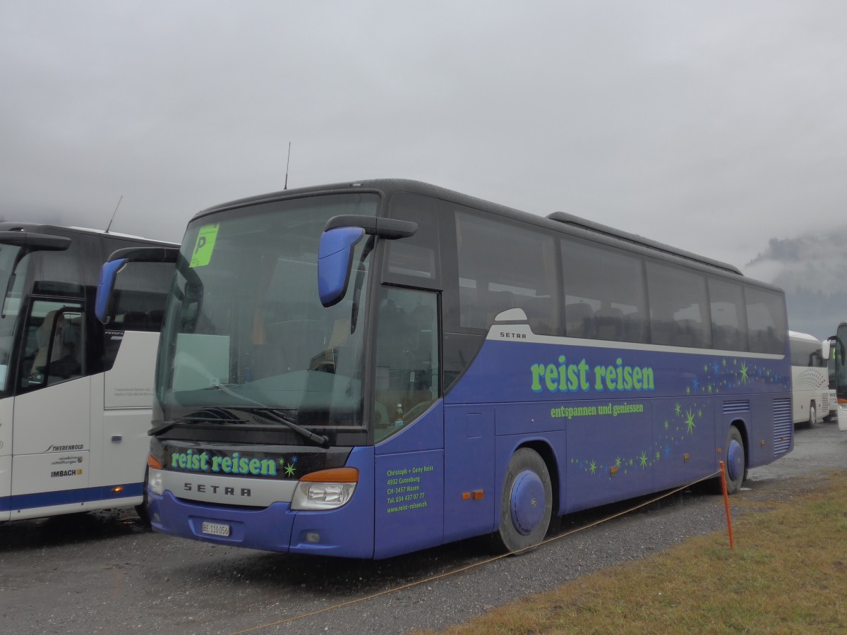 (168'312) - Reist, Gutenburg - BE 110'056 - Setra am 9. Januar 2016 in Frutigen, Flugplatz