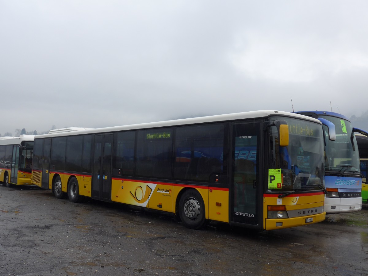 (168'317) - AVA Aarberg - Nr. 2/BE 85'802 - Setra am 9. Januar 2016 in Frutigen, Flugplatz