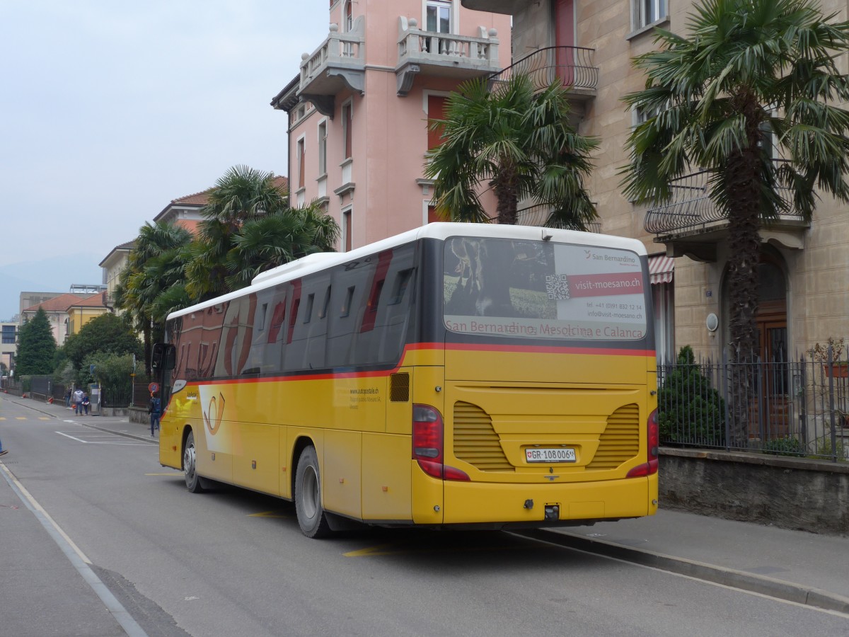 (168'662) - TpM, Mesocco - Nr. 6/TI 108'006 - Setra am 6. Februar 2016 in Bellinzona, Fermata provvisoria