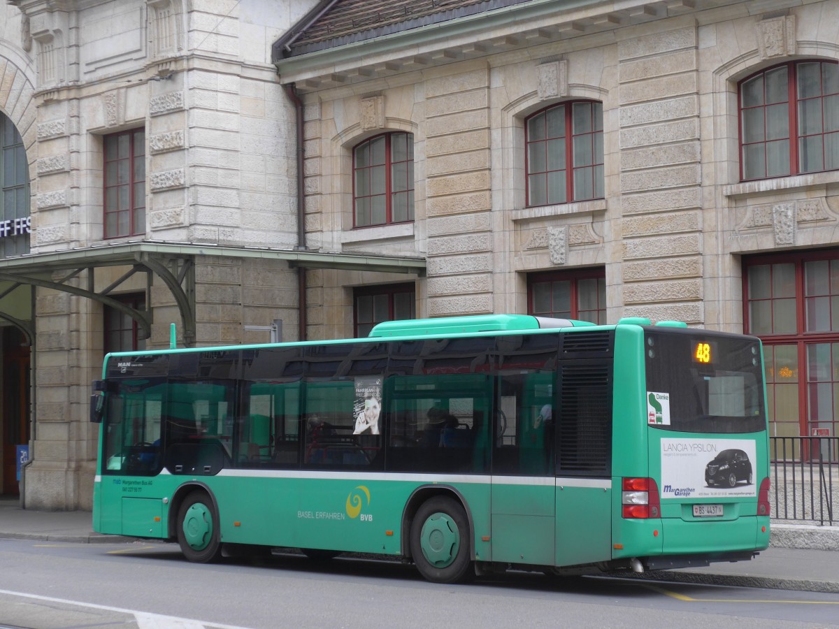 (168'751) - MAB Basel - Nr. 37/BS 4437 - MAN am 20. Februar 2016 beim Bahnhof Basel