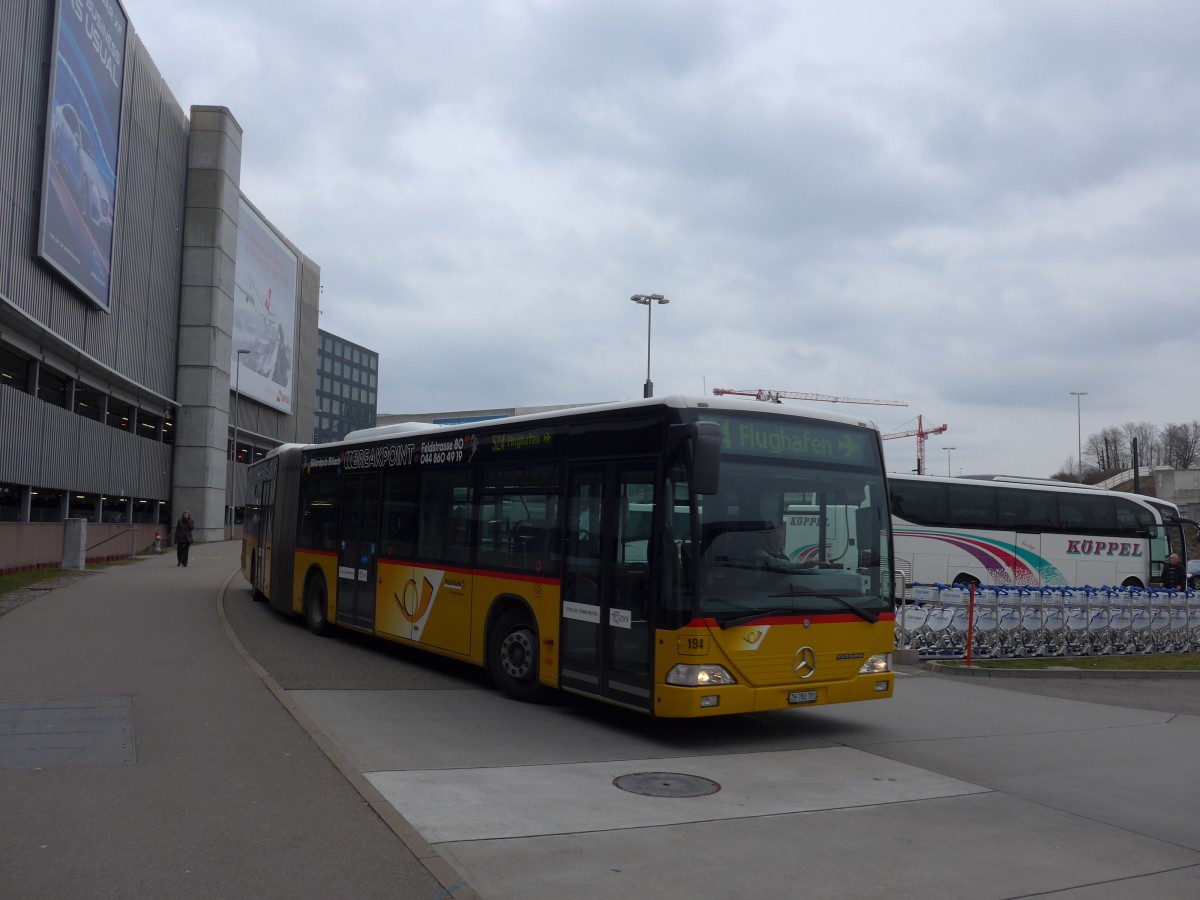 (168'893) - PostAuto Zrich - Nr. 194/ZH 780'781 - Mercedes (ex Nr. 27) am 24. Februar 2016 in Zrich, Flughafen