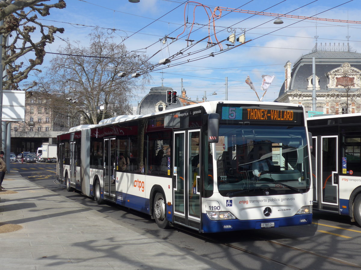 (169'122) - TPG Genve - Nr. 1190/GE 961'264 - Mercedes am 7. Mrz 2016 in Genve, Place des Vingt-Deux-Cantons