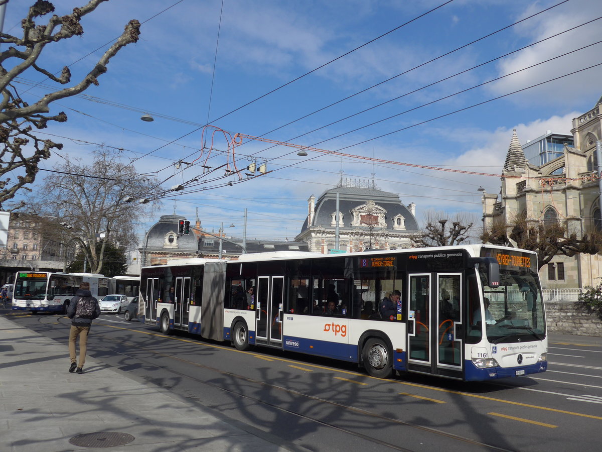 (169'125) - TPG Genve - Nr. 1161/GE 960'911 - Mercedes am 7. Mrz 2016 in Genve, Place des Vingt-Deux-Cantons