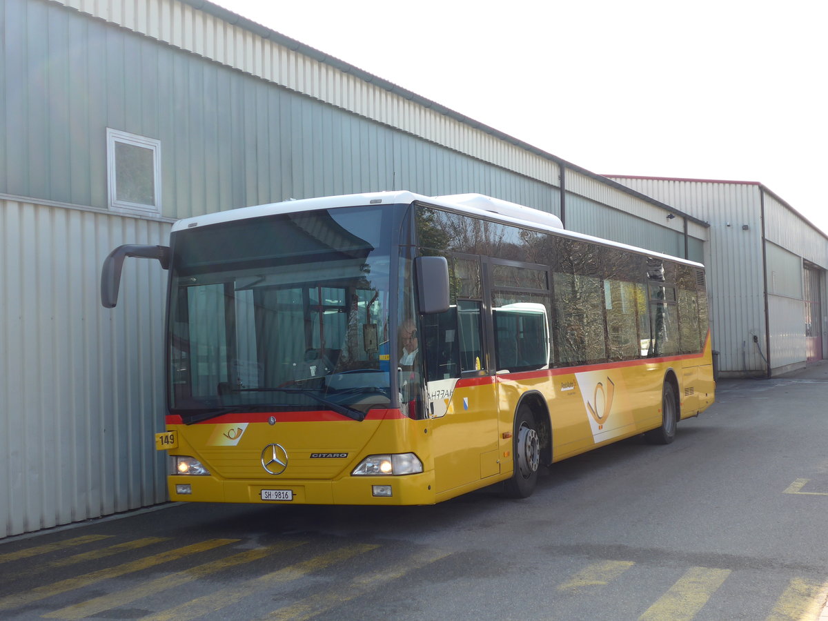 (169'263) - Rattin, Neuhausen - Nr. 149(16)/SH 9816 - Mercedes (ex PostAuto Zrich Nr. 149; ex PostAuto Zrich Nr. 5) am 19. Mrz 2016 in Neuhausen, Garage