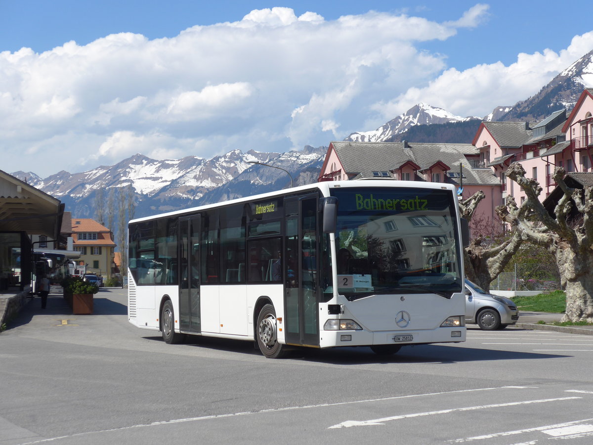 (169'841) - Koch, Giswil - OW 25'812 - Mercedes am 11. April 2016 beim Bahnhof Meiringen