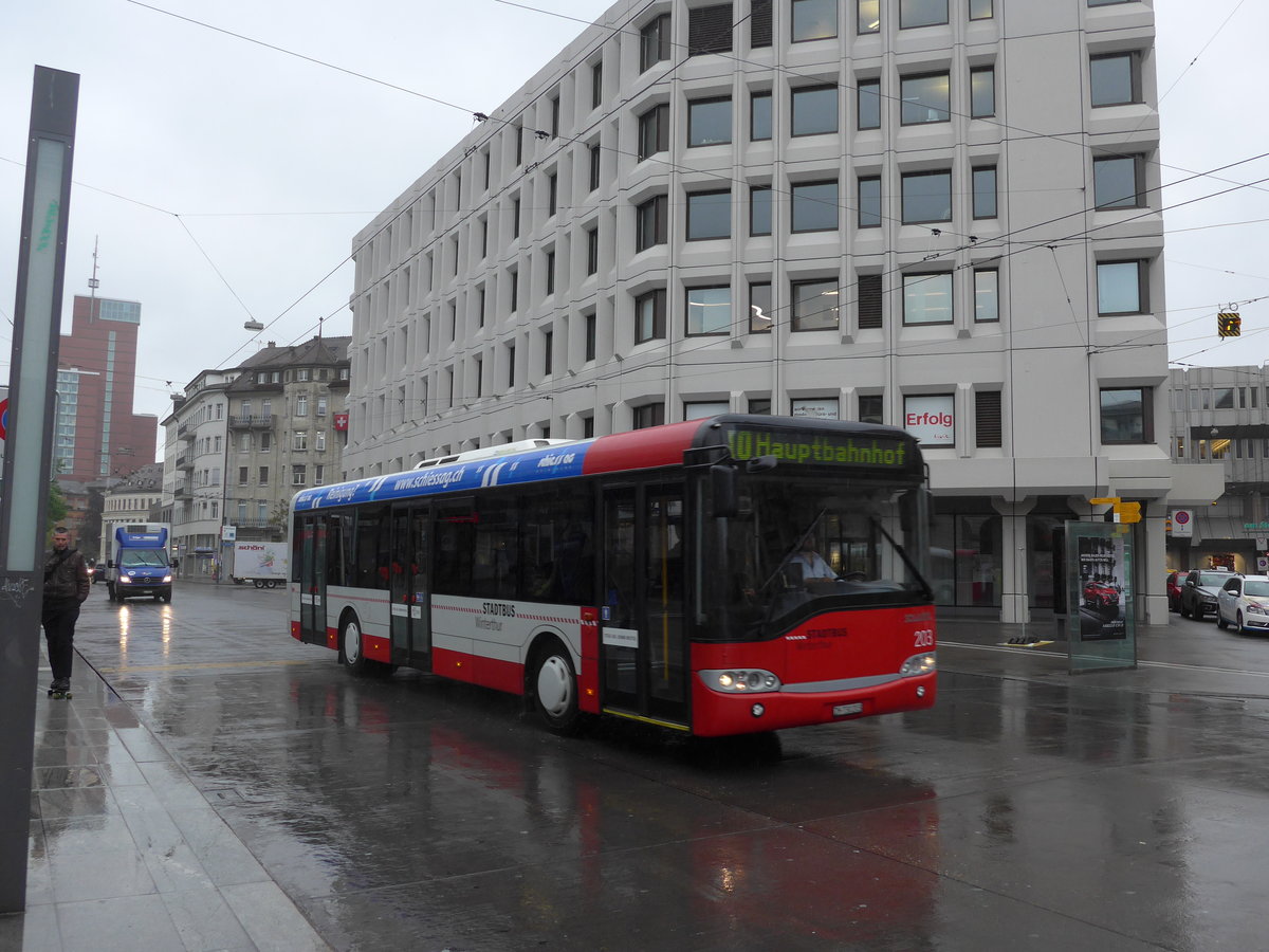 (170'481) - SW Winterthur - Nr. 203/ZH 730'203 - Solaris am 13. Mai 2016 beim Hauptbahnhof Winterthur