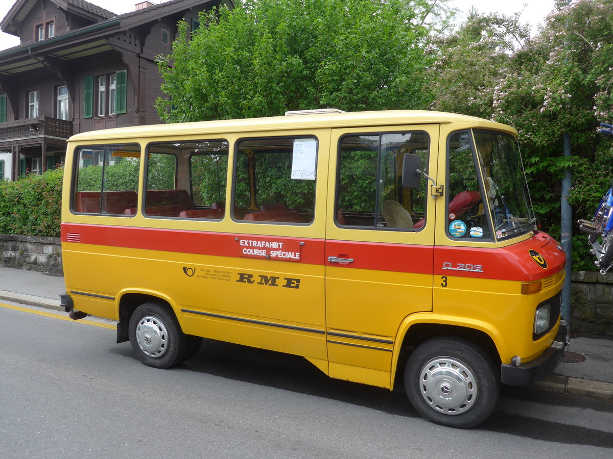 (170'841) - Scheidegger, Schnbhl - Nr. 3/BE 150'067 - Mercedes (ex Mller, Ennetmoos Nr. 3; ex Berwert, Stalden; ex Privat) am 14. Mai 2016 in Sarnen, OiO