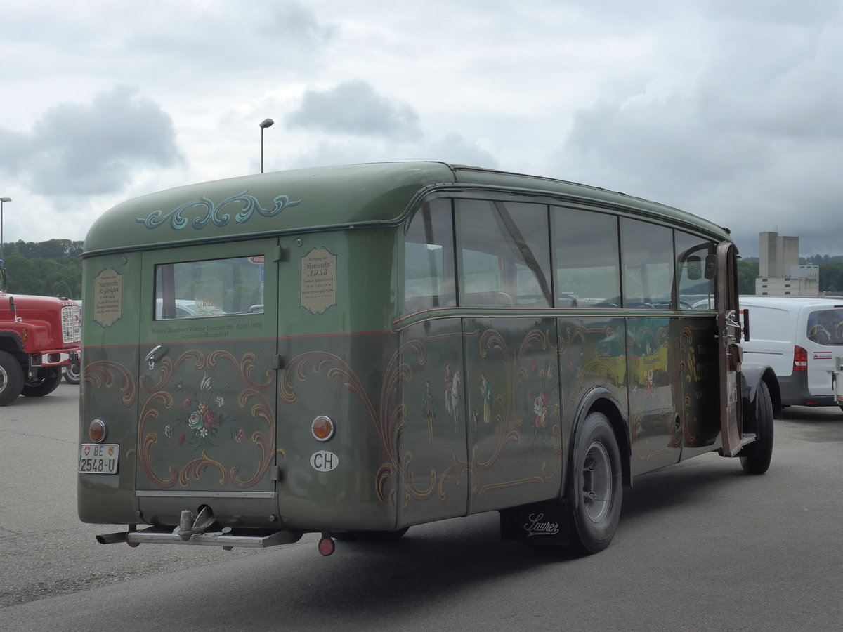 (171'615) - Lorenz, Lyssach - BE 2548 U - Saurer/Saurer (ex Geiger, Adelboden Nr. 8; ex P 1997) am 4. Juni 2016 in Lyssach, Garage