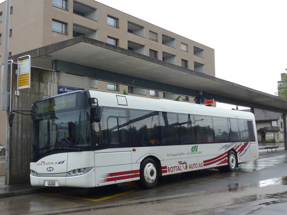 (171'638) - ARAG Ruswil - Nr. 7/LU 15'034 - Solaris (ex Nr. 11) am 4. Juni 2016 beim Bahnhof Sursee