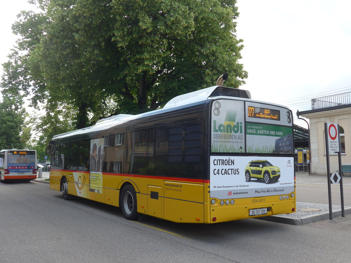 (172'571) - Schmidt, Oberbren - SG 267'106 - Solaris am 27. Juni 2016 beim Bahnhof Gossau