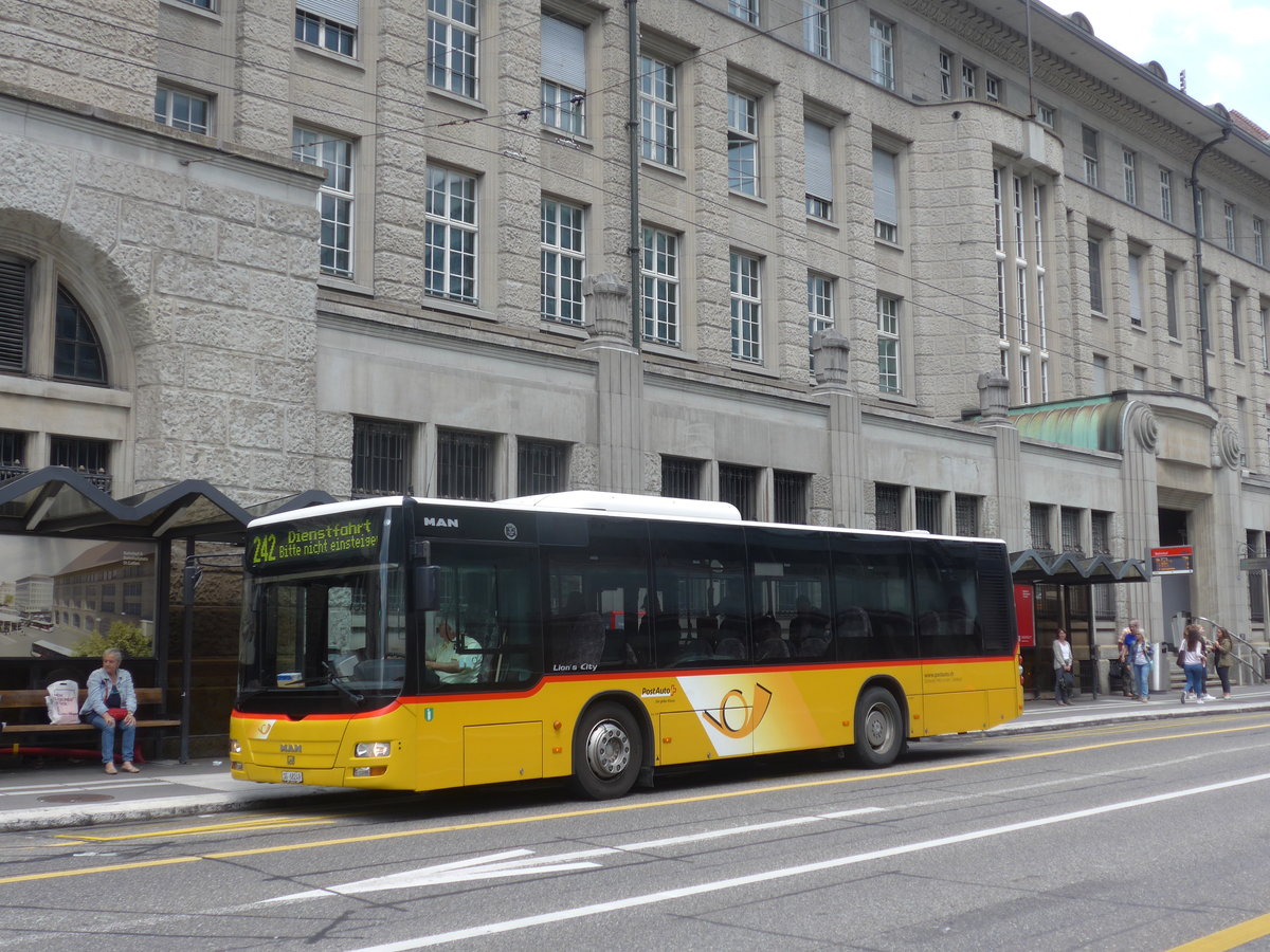 (172'638) - Schwizer, Goldach - SG 68'249 - MAN/Gppel am 27. Juni 2016 beim Bahnhof St. Gallen (prov. Haltestelle)