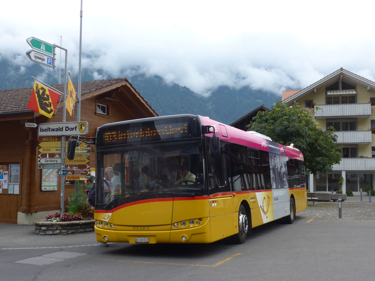 (173'258) - PostAuto Bern - BE 610'537 - Solaris am 23. Juli 2016 in Iseltwald, Dorf