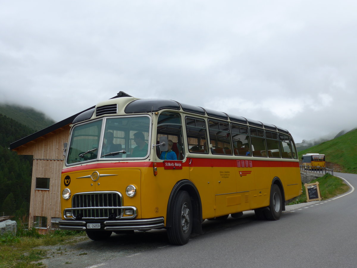 (174'170) - Tanner&Lambach, Reigoldswil - Nr. 2/BL 24'059 - FBW/R&J (ex Hunziker, Rschlikon; ex P 24'059; ex P 21'559) am 21. August 2016 in Prt