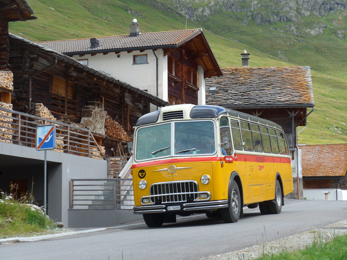 (174'213) - Tanner&Lambach, Reigoldswil - Nr. 2/BL 24'059 - FBW/R&J (ex Hunziker, Rschlikon; ex P 24'059) am 21. August 2016 in Juf