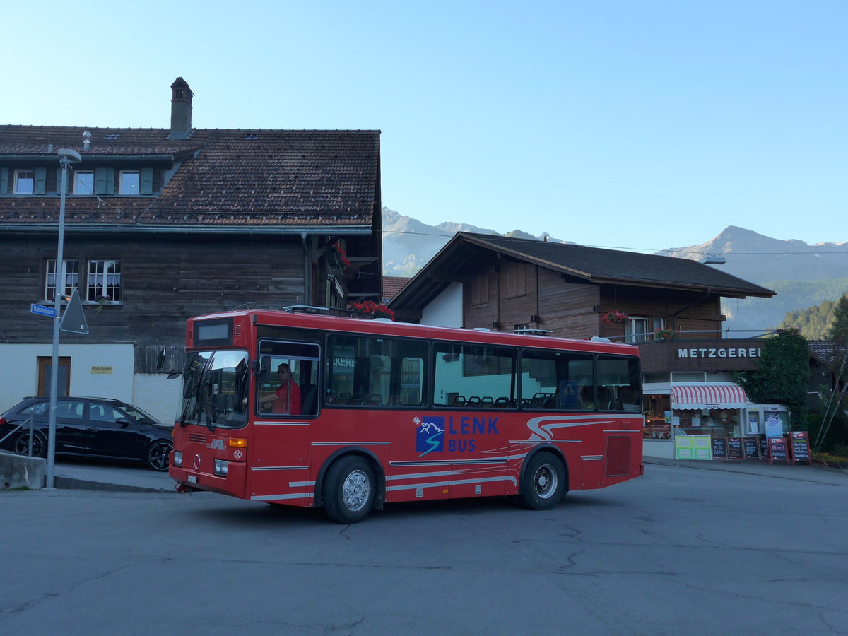 (174'290) - AFA Adelboden - Nr. 50/BE 645'415 - Vetter (ex AVG Grindelwald Nr. 21) am 27. August 2016 beim Bahnhof Lenk