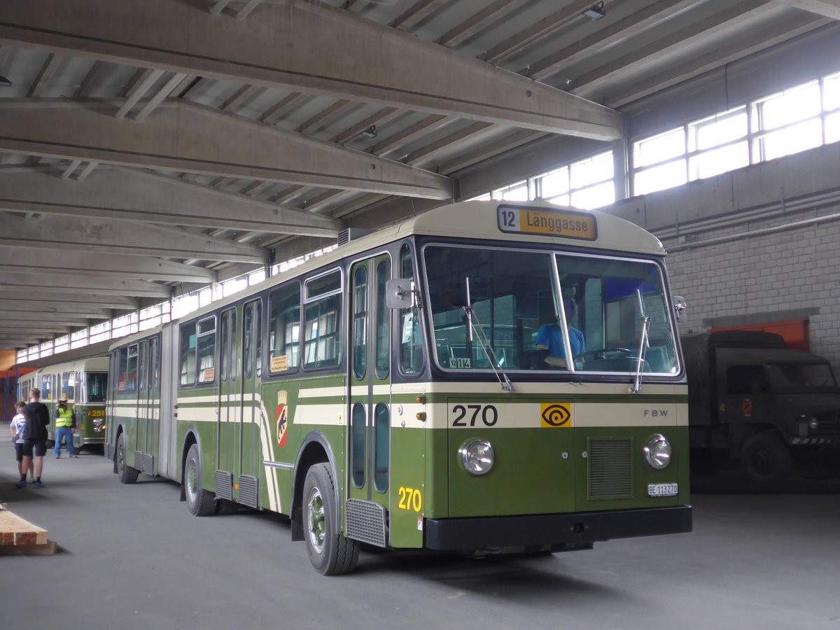 (174'545) - SVB Bern (TVB) - Nr. 270/BE 113'270 - FBW/SWS-Gangloff am 4. September 2016 in Aarberg, Halle TVB 