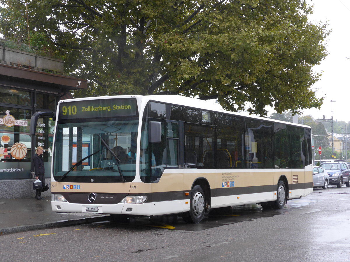 (174'579) - AZZK Zollikon - Nr. 53/ZH 738'053 - Mercedes am 5. September 2016 beim Bahnhof Zrich-Tiefenbrunnen