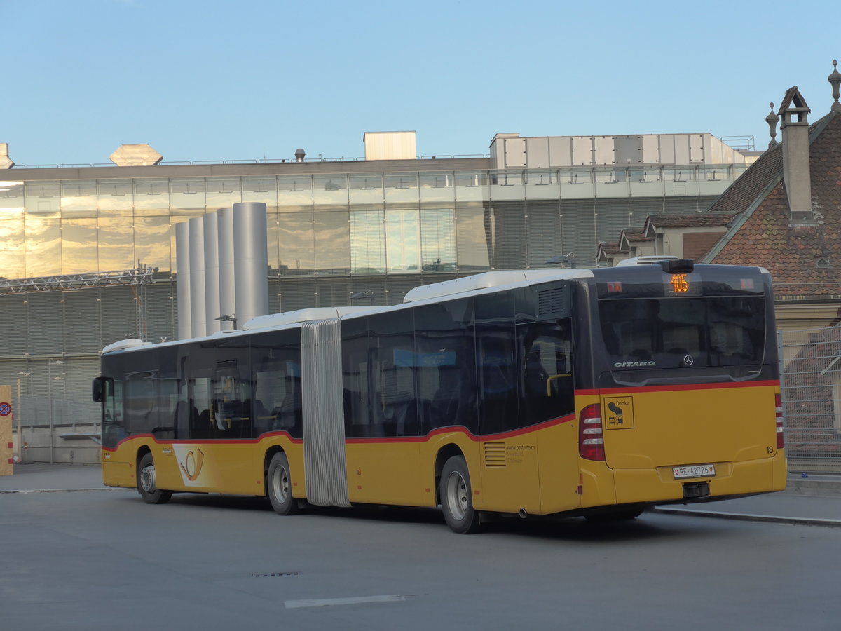 (174'920) - Steiner, Ortschwaben - Nr. 18/BE 42'726 - Mercedes am 11. September 2016 in Bern, Postautostation